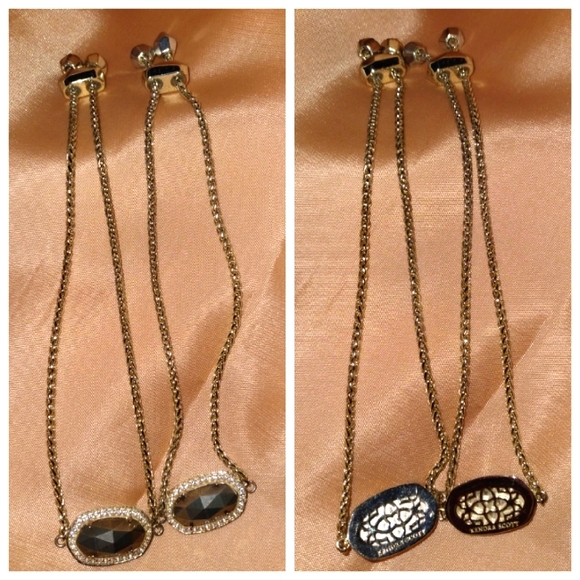 RARE Kendra Scott Gold Eve Bracelet Pyrite - Picture 9 of 13